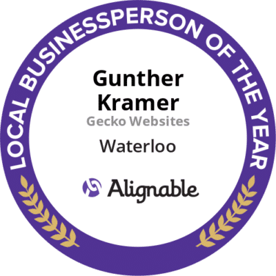 Gunther Kramer of Gecko Websites Alignable Award