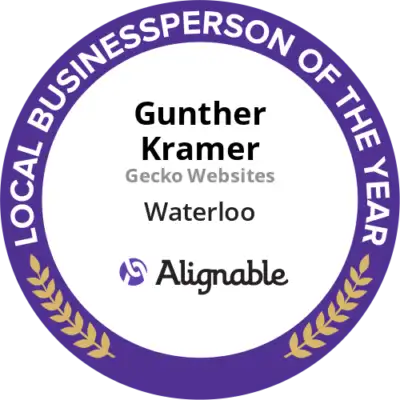 Gunther Kramer of Gecko Websites Alignable Award